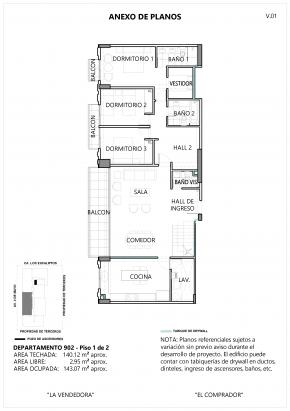 Plano del modelo 3D+E+C+S del proyecto LE CHATELET en San Isidro