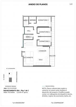 Plano del modelo 2D+E+K del proyecto LE CHATELET en San Isidro