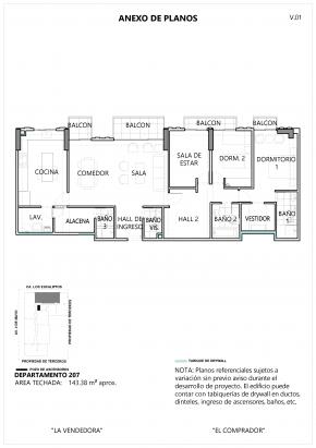 Plano del modelo 2D+E+C+S del proyecto LE CHATELET en San Isidro