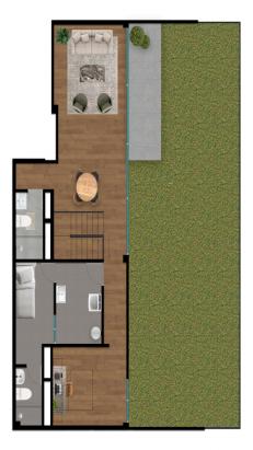 Plano del modelo 2D+E+K del proyecto LE CHATELET en San Isidro