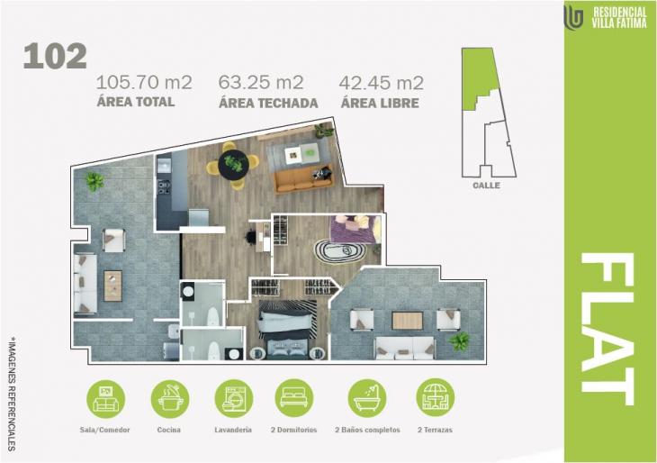 Plano del modelo TIPO B del proyecto RESIDENCIAL VILLA FATIMA en Lince