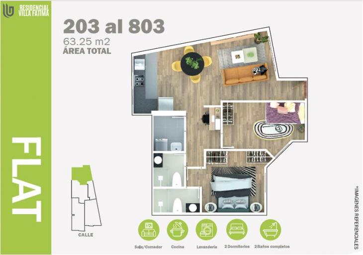 Plano del modelo TIPO E del proyecto RESIDENCIAL VILLA FATIMA en Lince
