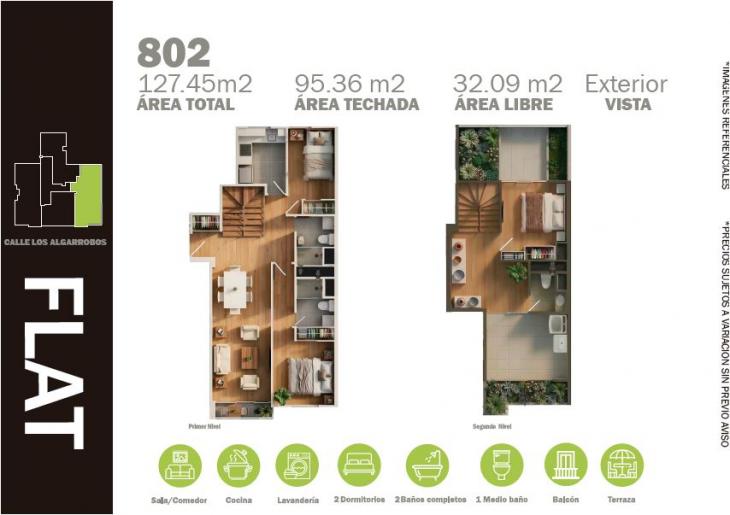 Plano del modelo H del proyecto RESIDENCIAL LOS ALGARROBOS II en Ate