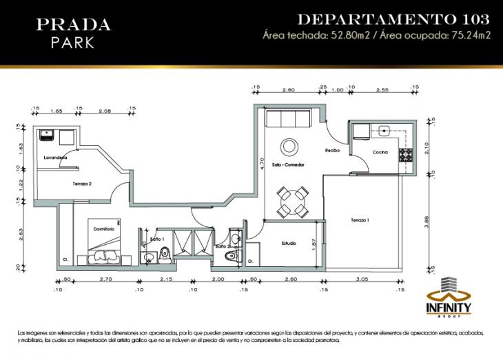 Plano del modelo 103 del proyecto PRADA PARK en Magdalena Del Mar