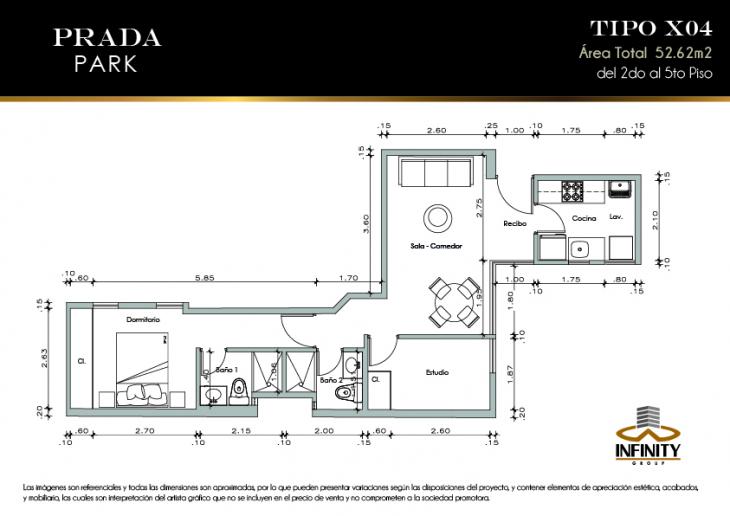 Plano del modelo X04 del proyecto PRADA PARK en Magdalena Del Mar