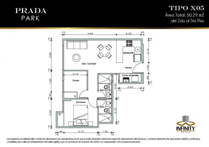 Plano del modelo X05 del proyecto PRADA PARK en Magdalena Del Mar