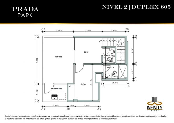 Plano del modelo 605 del proyecto PRADA PARK en Magdalena Del Mar