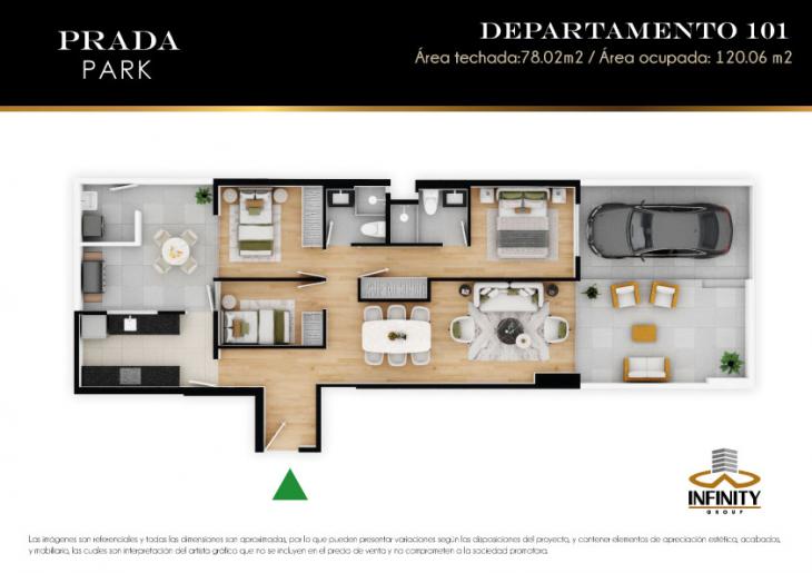 Plano del modelo 101 del proyecto PRADA PARK en Magdalena Del Mar