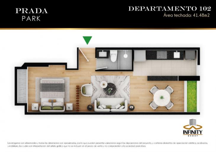Plano del modelo 102 del proyecto PRADA PARK en Magdalena Del Mar
