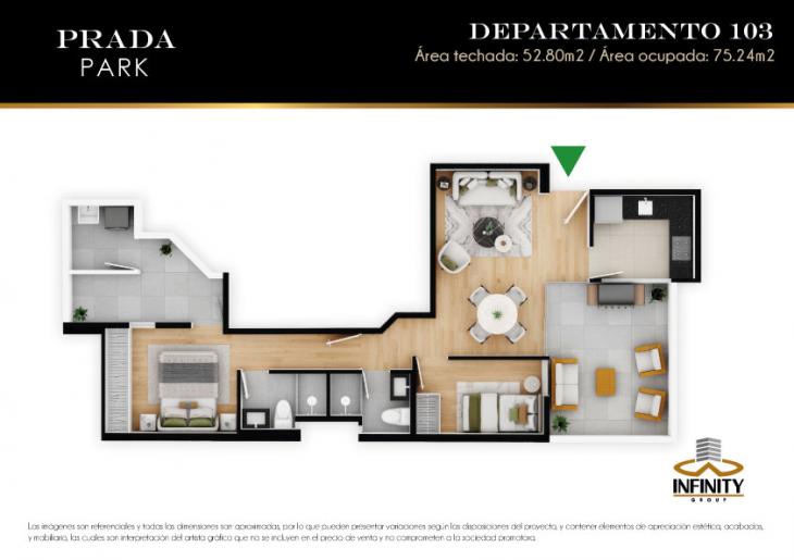 Plano del modelo 103 del proyecto PRADA PARK en Magdalena Del Mar