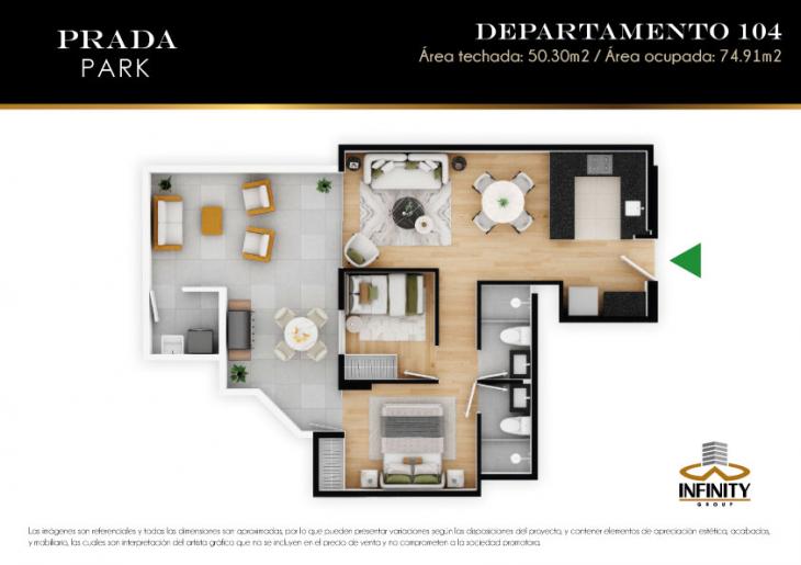 Plano del modelo 104 del proyecto PRADA PARK en Magdalena Del Mar