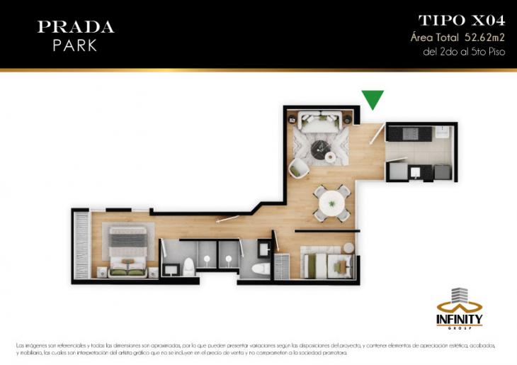 Plano del modelo X04 del proyecto PRADA PARK en Magdalena Del Mar