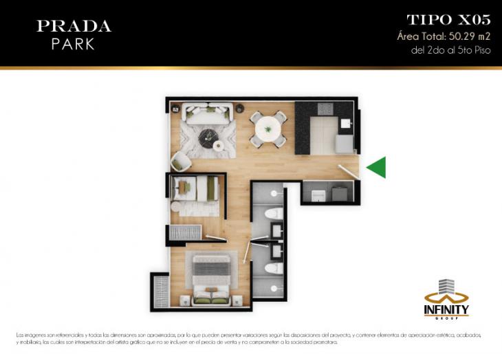 Plano del modelo X05 del proyecto PRADA PARK en Magdalena Del Mar