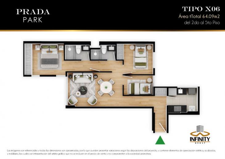 Plano del modelo X06 del proyecto PRADA PARK en Magdalena Del Mar