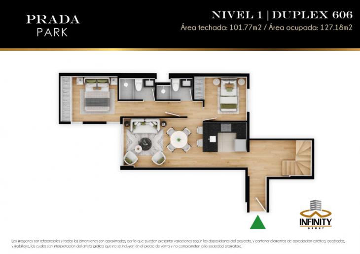 Plano del modelo 606 del proyecto PRADA PARK en Magdalena Del Mar