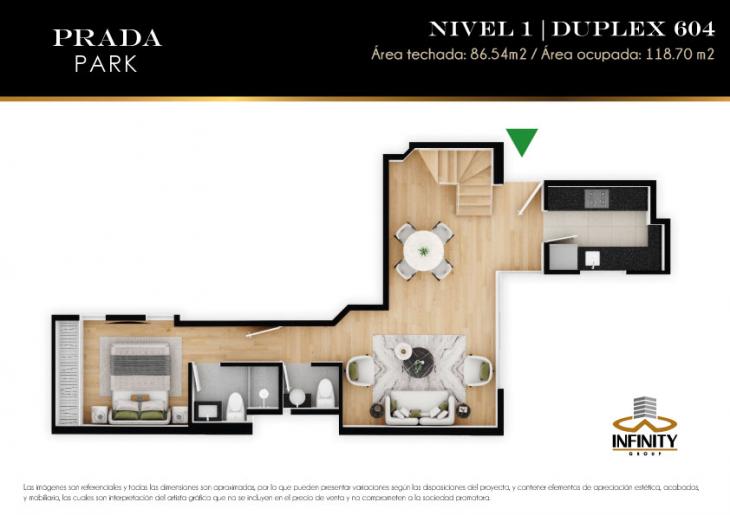 Plano del modelo 604 del proyecto PRADA PARK en Magdalena Del Mar