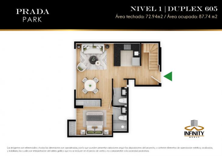 Plano del modelo 605 del proyecto PRADA PARK en Magdalena Del Mar