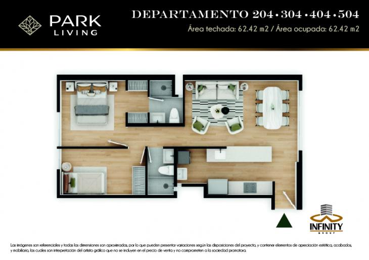 Plano del modelo TIPO 4 del proyecto PARK LIVING en Santiago De Surco