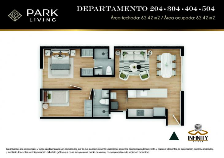Plano del modelo TIPO 4 del proyecto PARK LIVING en Santiago De Surco