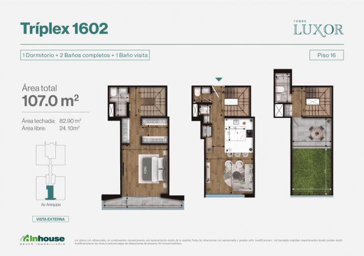 Plano del modelo 1602 del proyecto Torre Luxor en Miraflores