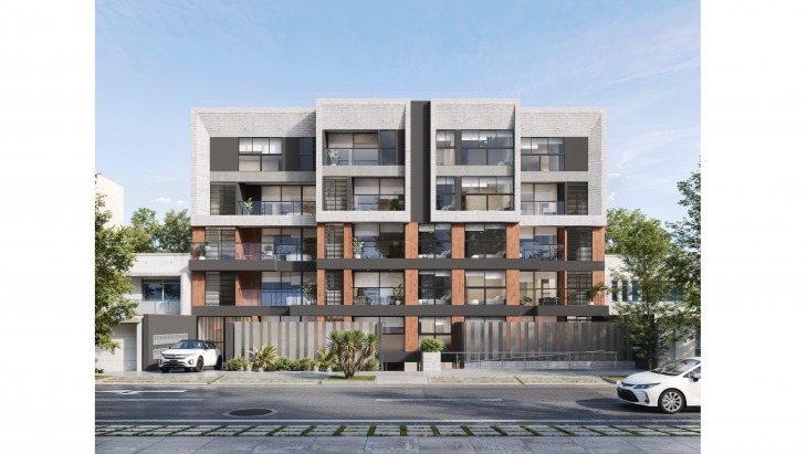 Fachada principal del proyecto Veronese en San Borja