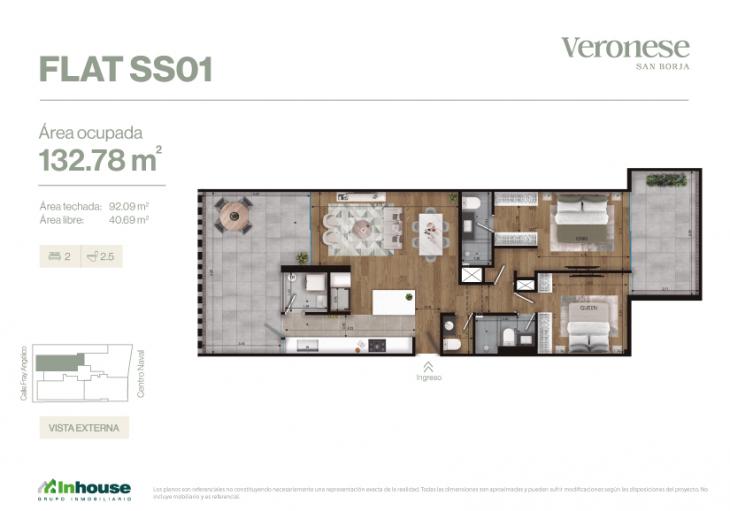 Plano del modelo SS01 del proyecto Veronese en San Borja