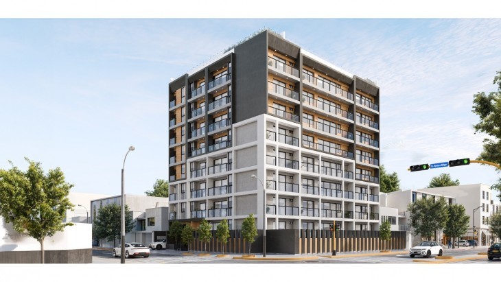 Fachada principal del proyecto SIENNA en Miraflores