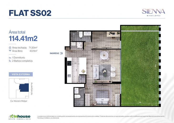 Plano del modelo SS02 del proyecto SIENNA en Miraflores