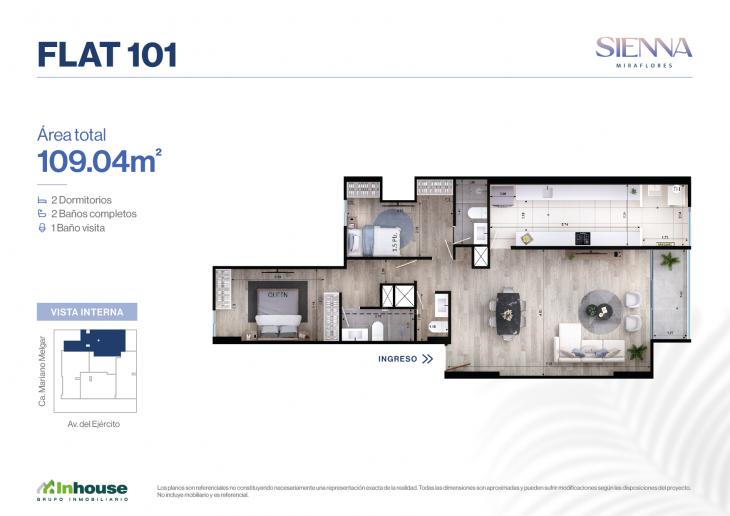 Plano del modelo 101 del proyecto SIENNA en Miraflores