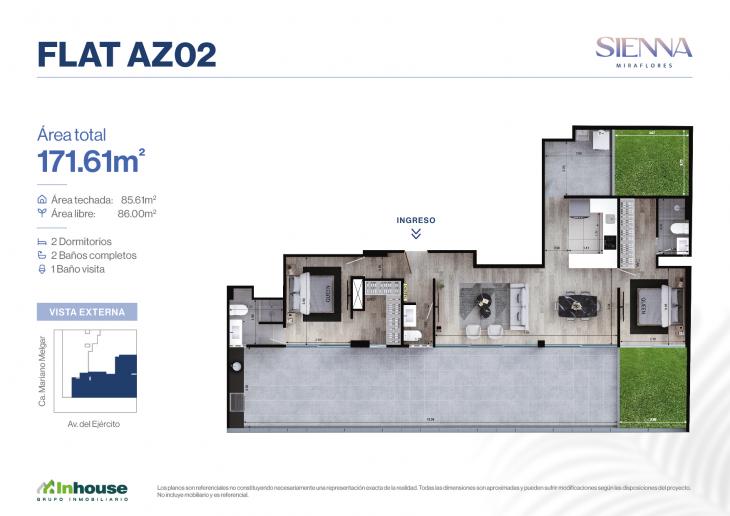 Plano del modelo AZ02 del proyecto SIENNA en Miraflores