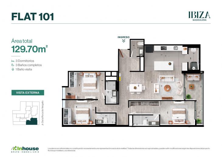 Plano del modelo 101 del proyecto IBIZA en Magdalena Del Mar