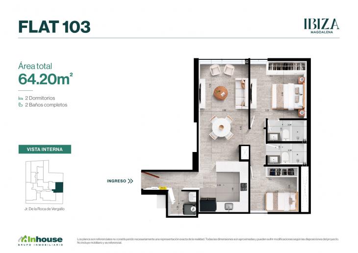 Plano del modelo 103 del proyecto IBIZA en Magdalena Del Mar
