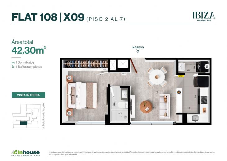 Plano del modelo 209 del proyecto IBIZA en Magdalena Del Mar