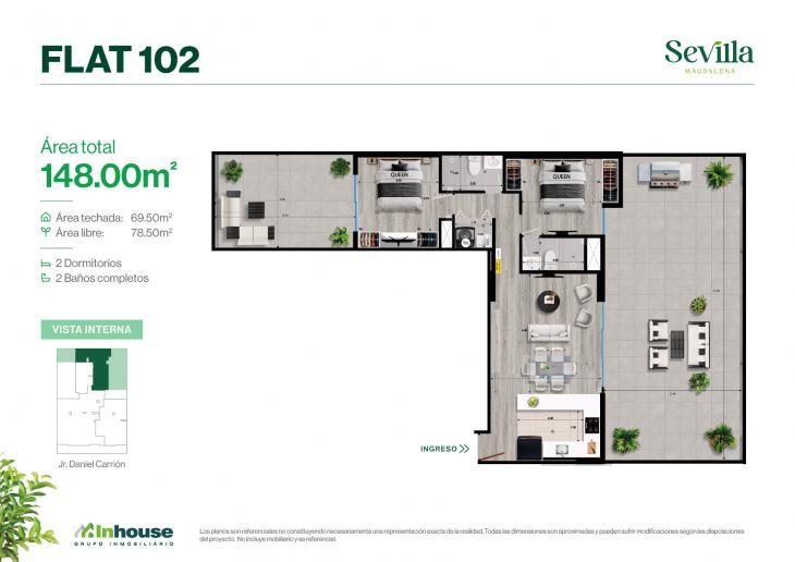Plano del modelo 102 del proyecto SEVILLA en Magdalena Del Mar