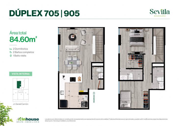 Plano del modelo X05B del proyecto SEVILLA en Magdalena Del Mar
