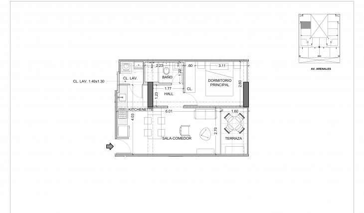 Plano del modelo X06-Y06 del proyecto Centric Plaza en Lince