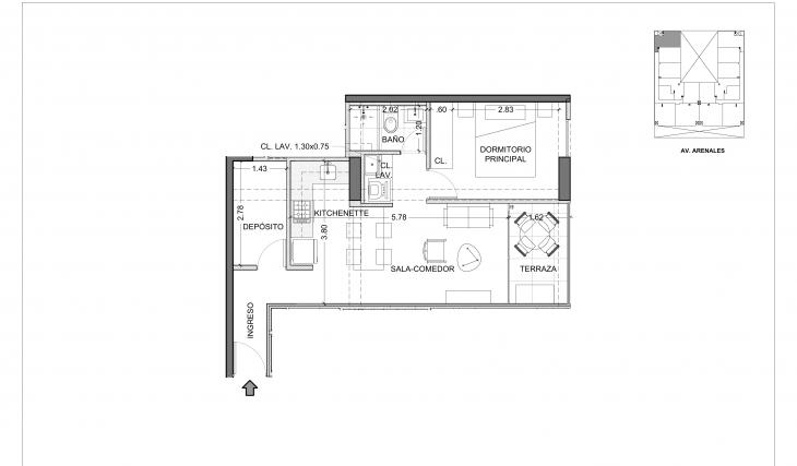 Plano del modelo X07-Y07 del proyecto Centric Plaza en Lince