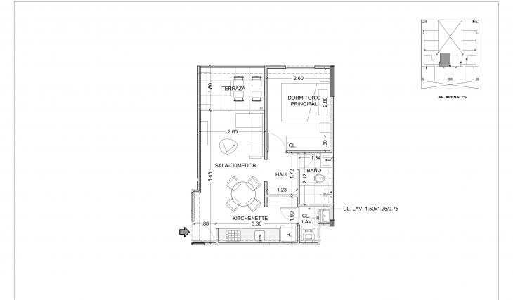 Plano del modelo X03-Y03 del proyecto Centric Plaza en Lince
