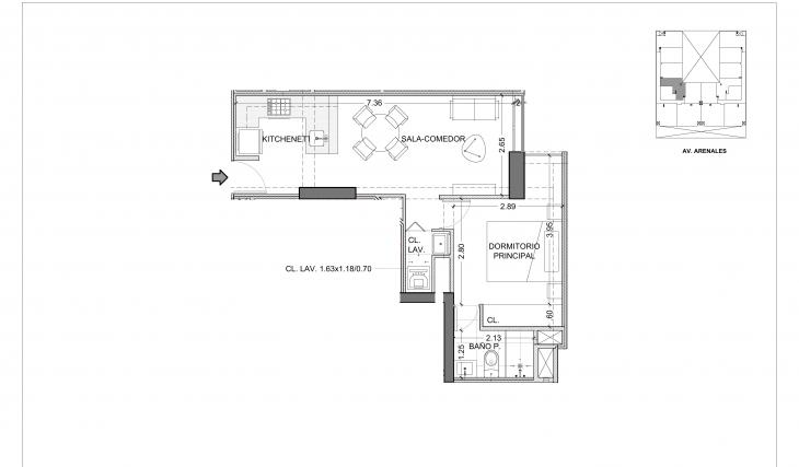 Plano del modelo X04-Y04 del proyecto Centric Plaza en Lince