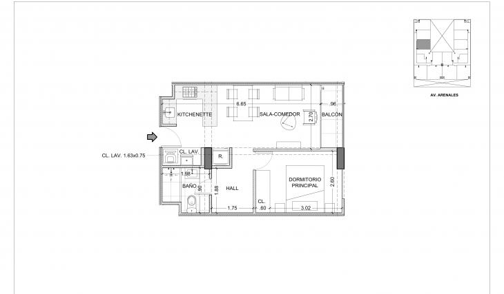 Plano del modelo X05-Y05 del proyecto Centric Plaza en Lince