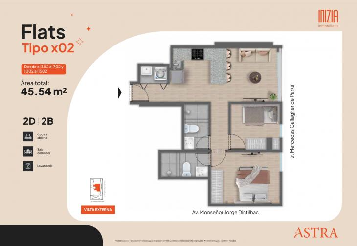 Plano del modelo TIPO2 del proyecto ASTRA en San Miguel