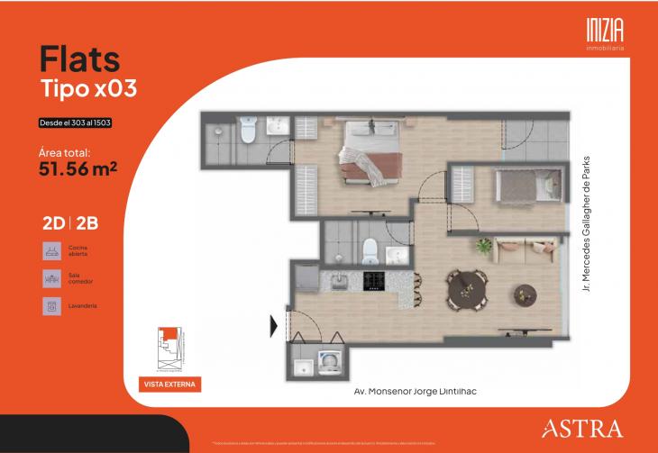Plano del modelo TIPO3 del proyecto ASTRA en San Miguel