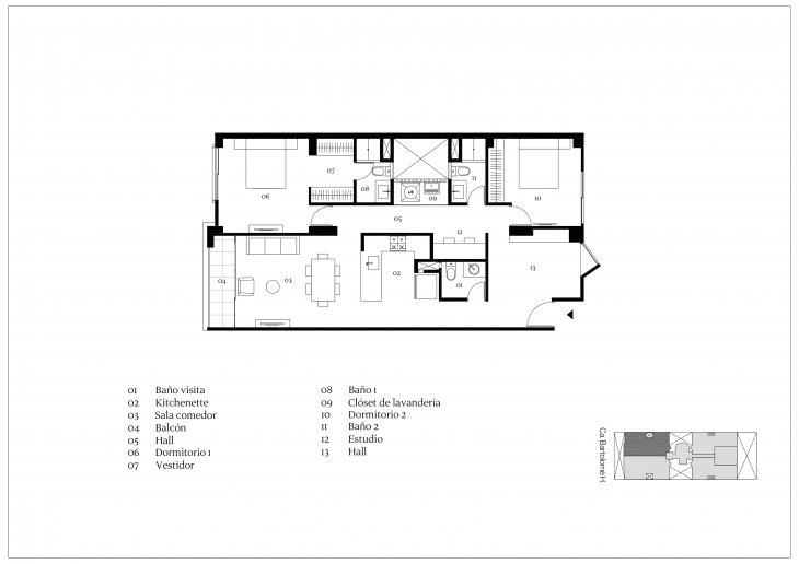 Plano del modelo Tipo X01 del proyecto Antonia en Miraflores