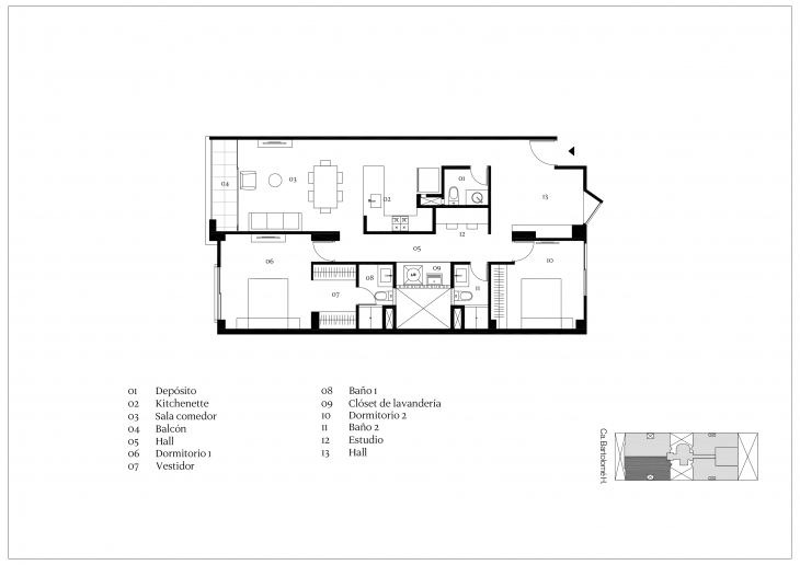 Plano del modelo Tipo X02 del proyecto Antonia en Miraflores