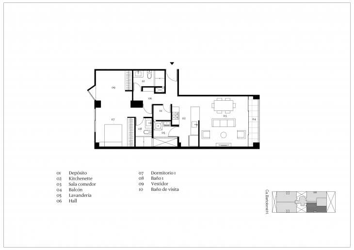 Plano del modelo Tipo X05 del proyecto Antonia en Miraflores