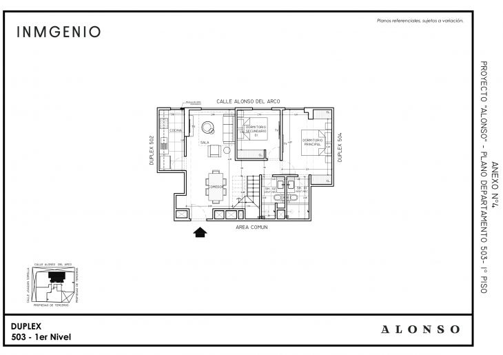 Plano del modelo Tipo 503 del proyecto ALONSO en San Borja