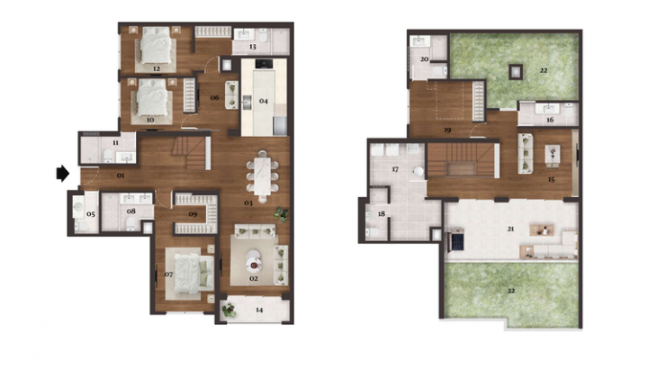 Plano del modelo TIPO 603 del proyecto VICENTE en San Borja