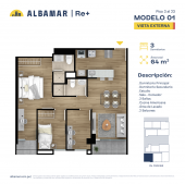 Plano del modelo MODELO 1 del proyecto Albamar | Re+ en Cercado De Lima