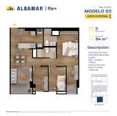 Plano del modelo MODELO 2 del proyecto Albamar | Re+ en Cercado De Lima