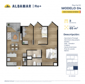 Plano del modelo MODELO 4 del proyecto Albamar | Re+ en Cercado De Lima